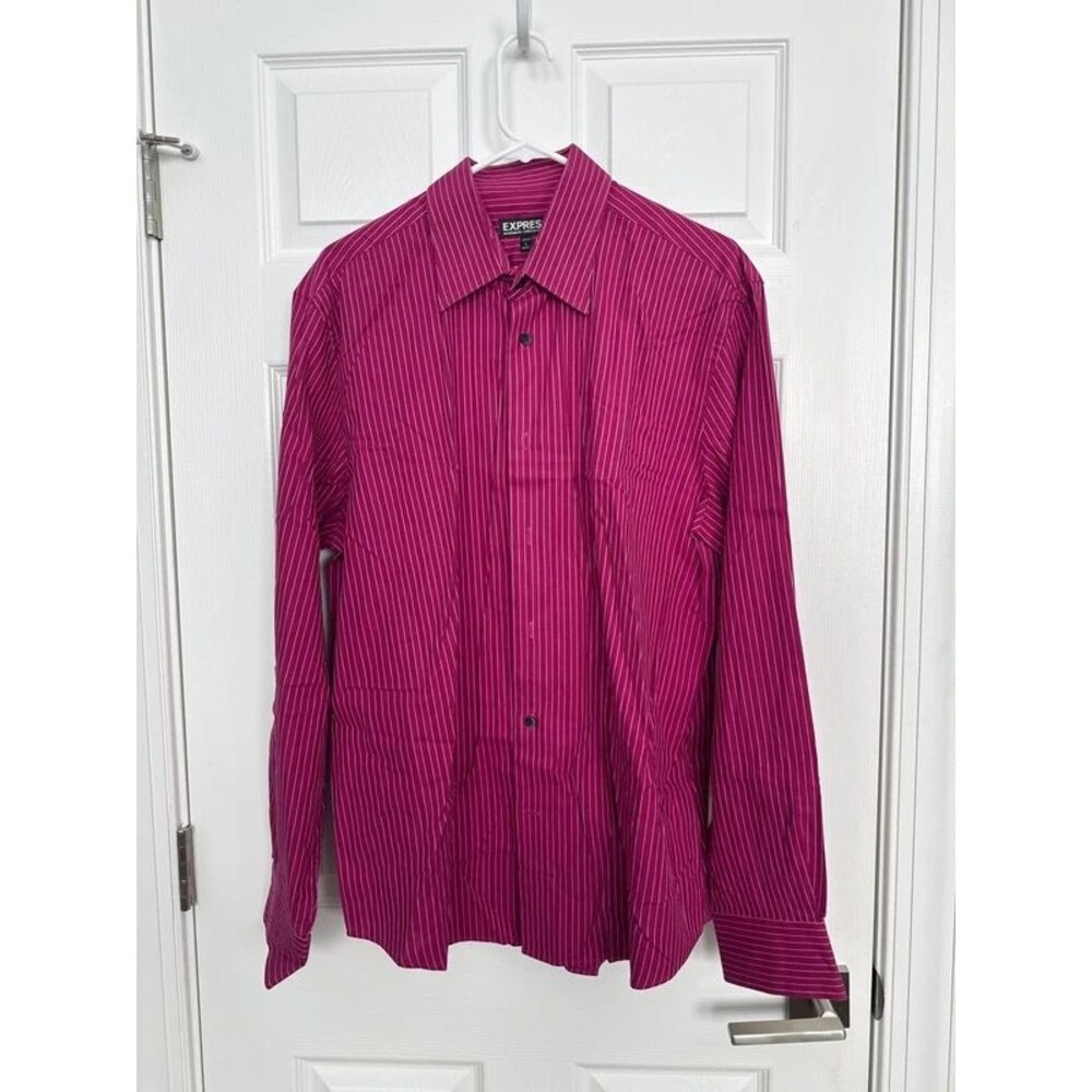 Express pin stripe dress shirt pink